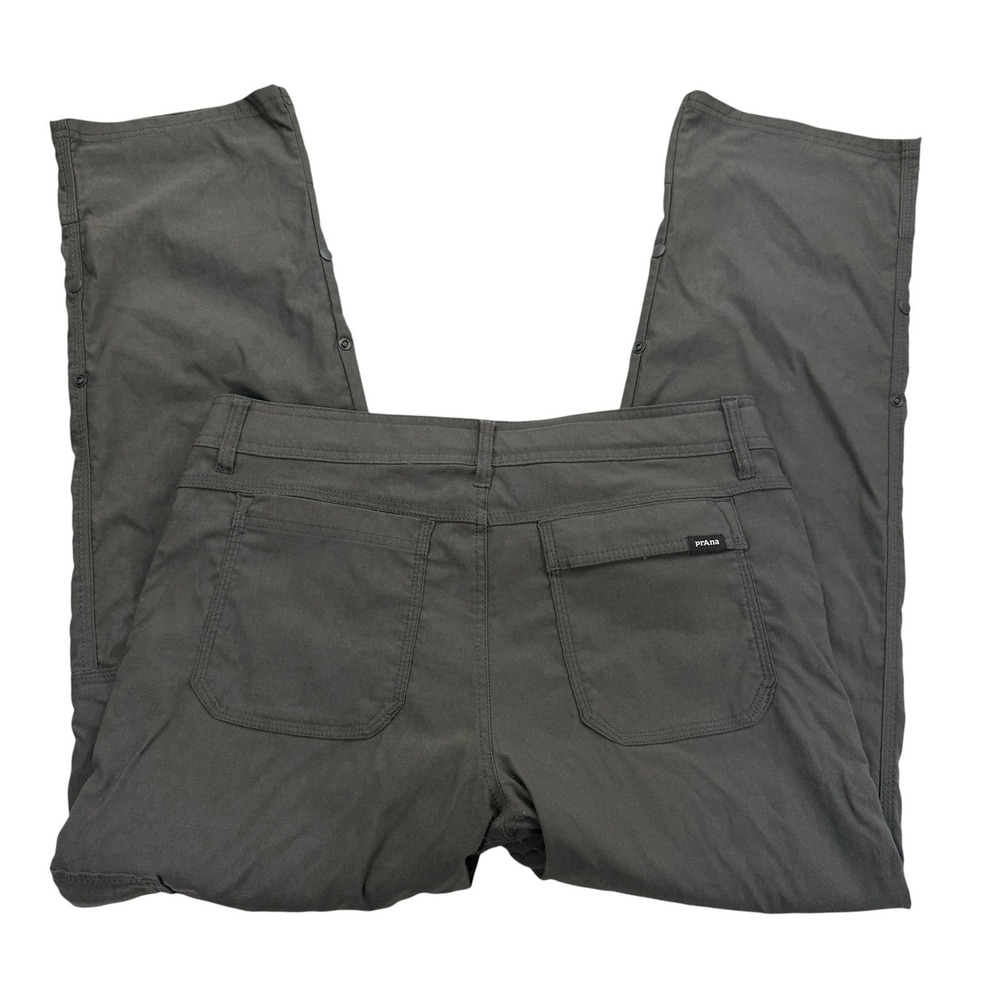 PrAna Pants Mens 32 X 30 Gray Belted Relaxed Nylon Spandex Stretch Hiking Zion